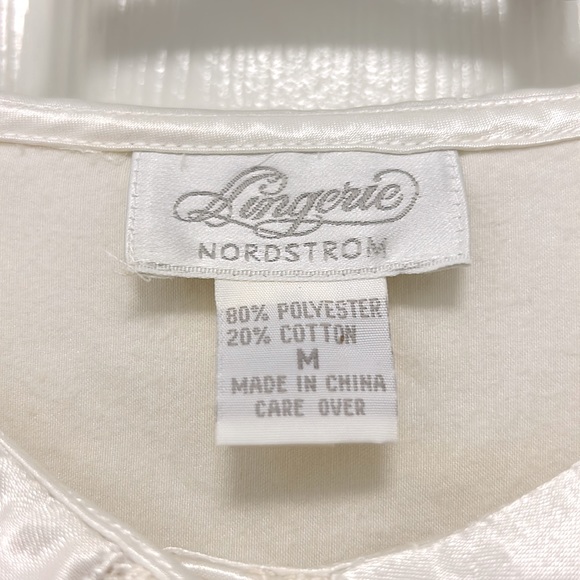 Vintage NWT Lingerie Nordstrom Nightgown Maxi Ivory Satiny Womens Sz M - Picture 3 of 9